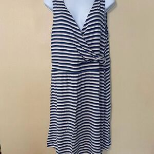 Maurice’s 24/7 Navy and White Striped Sleeveless Dress
